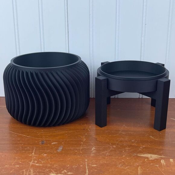 Vilex Indoor Planter Pot, Planter w/ Drainage Hole and Drip Tray - Picture 6 of 9